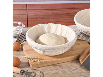 Conjunto de 3 Cestas de Fermentação Banneton 5 Peças 2 Peças 7 Peças 9 Polegadas Redonda 8,5 Polegadas