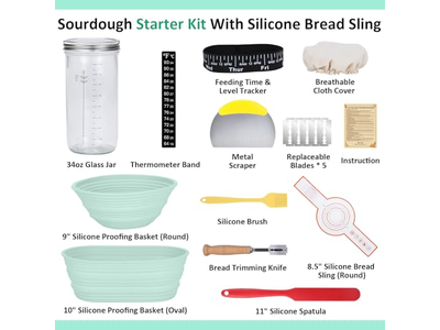 Cesta Banneton de 9 Polegadas para Massa de Pão Sourdough Conjunto de Ferramentas de Panificação Redondo