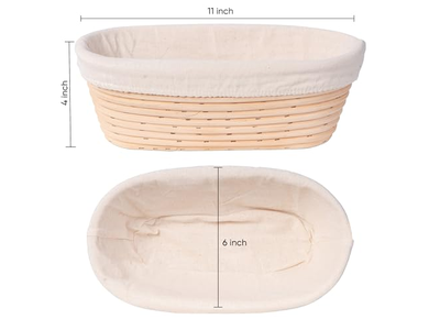 Cesta de Fermentação Banneton de 9 Polegadas 10 Polegadas Oval Redonda para Baguete
