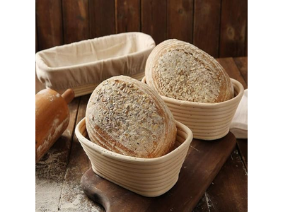 Assando Pão com um Banneton Cestas Banneton Ovais de 10 Polegadas Modelando Sourdough