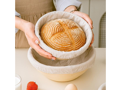 Conjunto de Cestas de Fermentação de Pão Baneton Oval de Rattan Redondo
