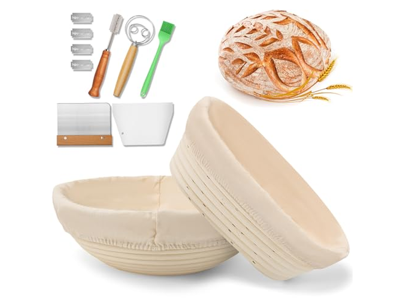 Conjunto de 2 Cestas de Fermentação de Pão Banneton