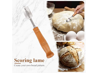 Kit Inicial Sourdough Banneton Capas de Linho Crochê para Ferramentas de Panificação de Rattan Oval