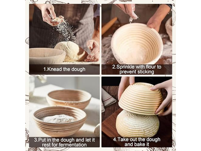 Melhor Banneton para Fermentação de Sourdough sem Limpeza de Farinha Forro Tigela Lavagem