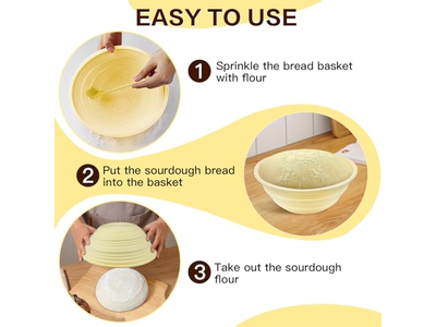 Cestas de Pão para Bancada de Cozinha Rattan Redonda Cesta de Servir