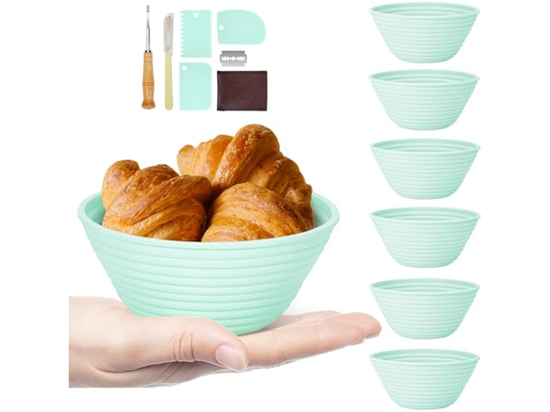 Cestas de Pão para Bancada de Cozinha Rattan Redonda Cesta de Servir Utensílios de Panificação