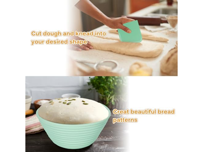 Cestas de Pão para Bancada de Cozinha Rattan Redonda Cesta de Servir Utensílios de Panificação