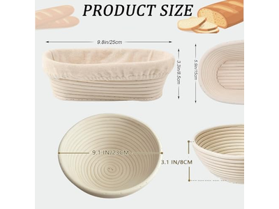 Fabricante da China Cesta de Fermentação de Pão Banneton Raspador de Massa Bambu