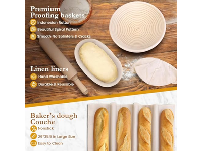 Cestas Banneton de Limpeza Cana Reino Unido Uma Cesta Oval de Pão com Forro de Silicone Mini