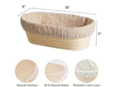 Cesta de Grau Alimentício Forro de Tigela Fermentação de Pão Conjunto de Moldagem Sourdough
